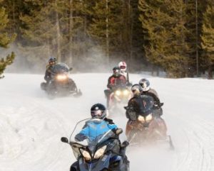 Snowmobilers on Snowmobile Trail